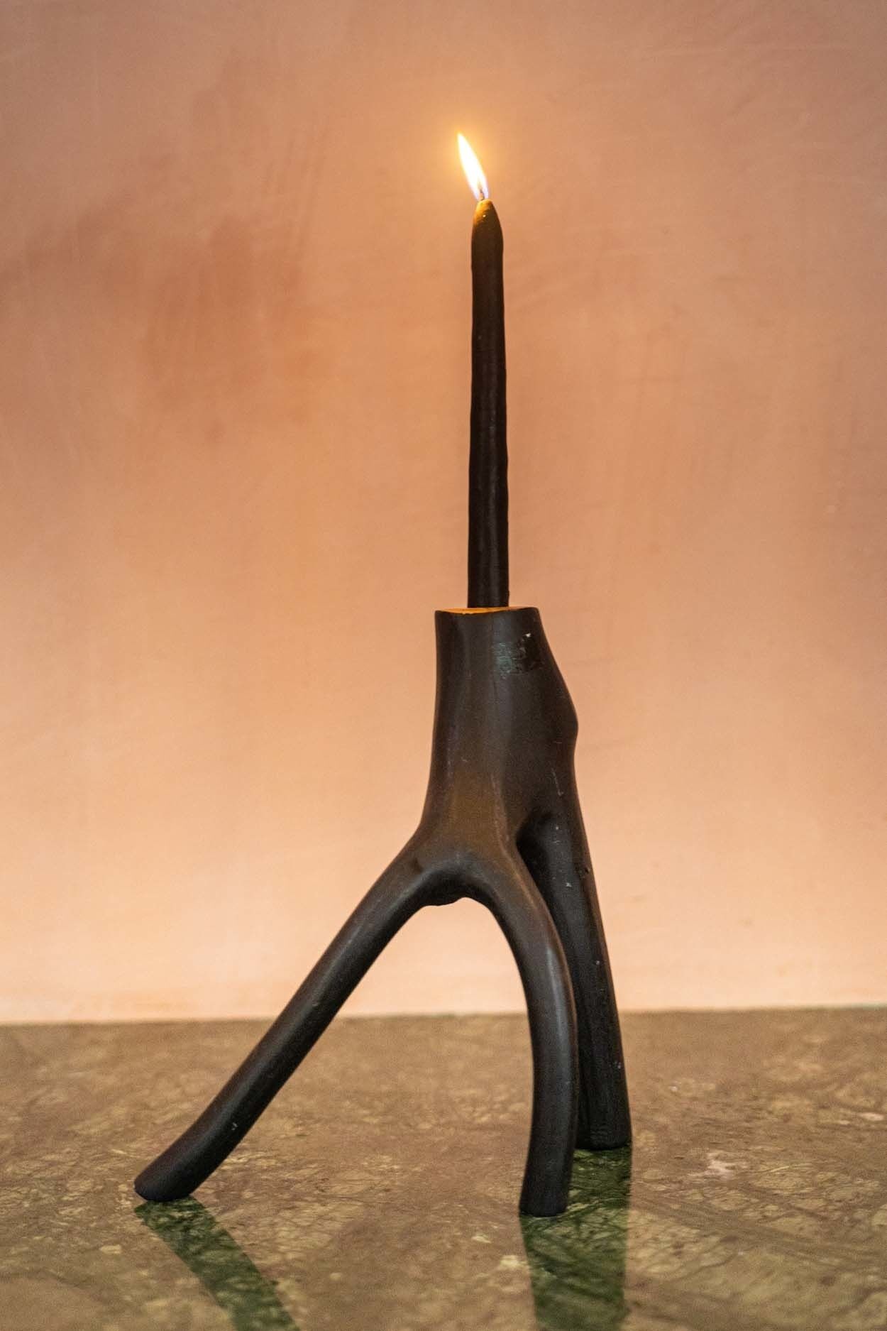 Triple Twig Kerzenhalter - Schwarz