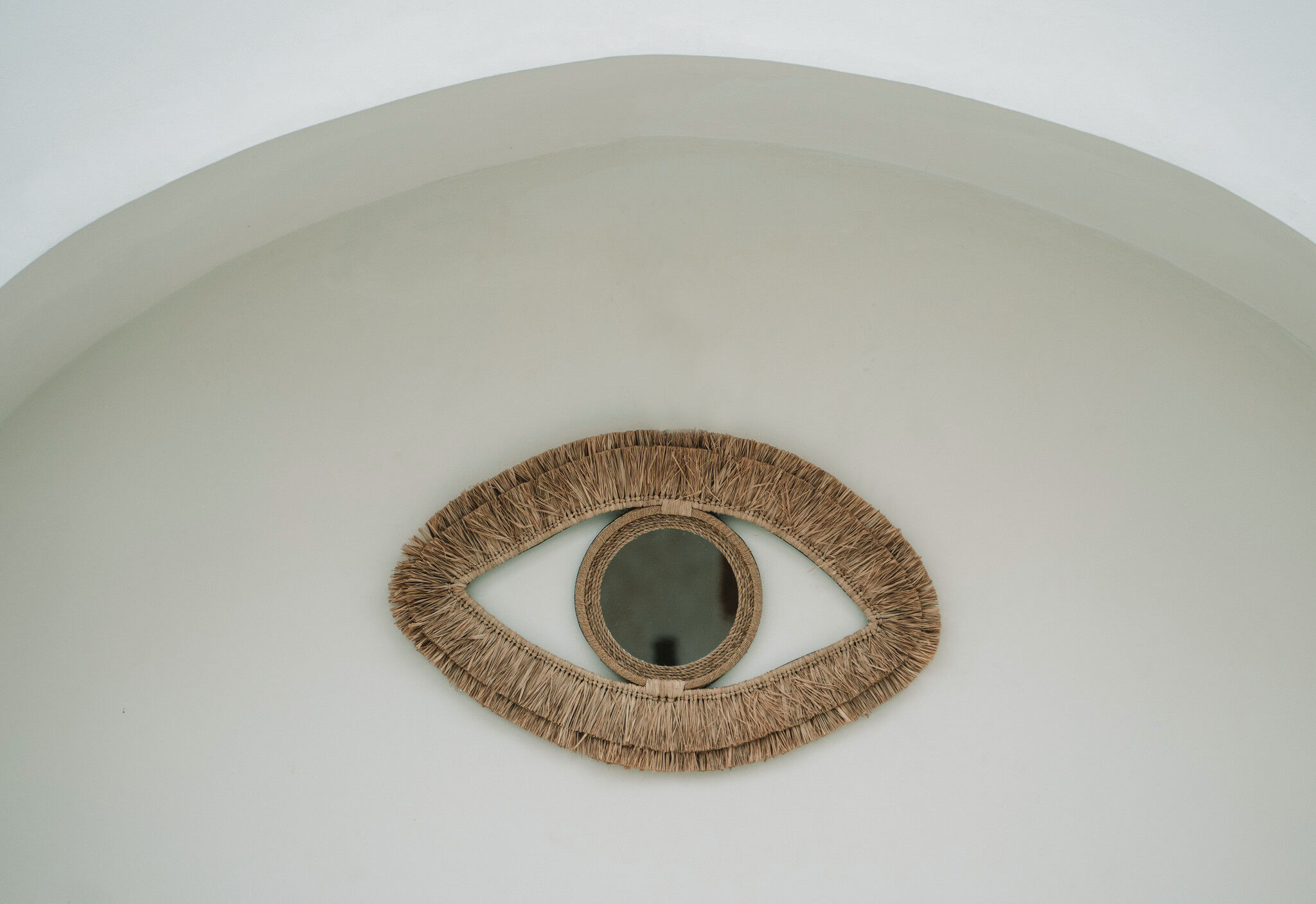 Raffia Eye Spiegel - Natur - M