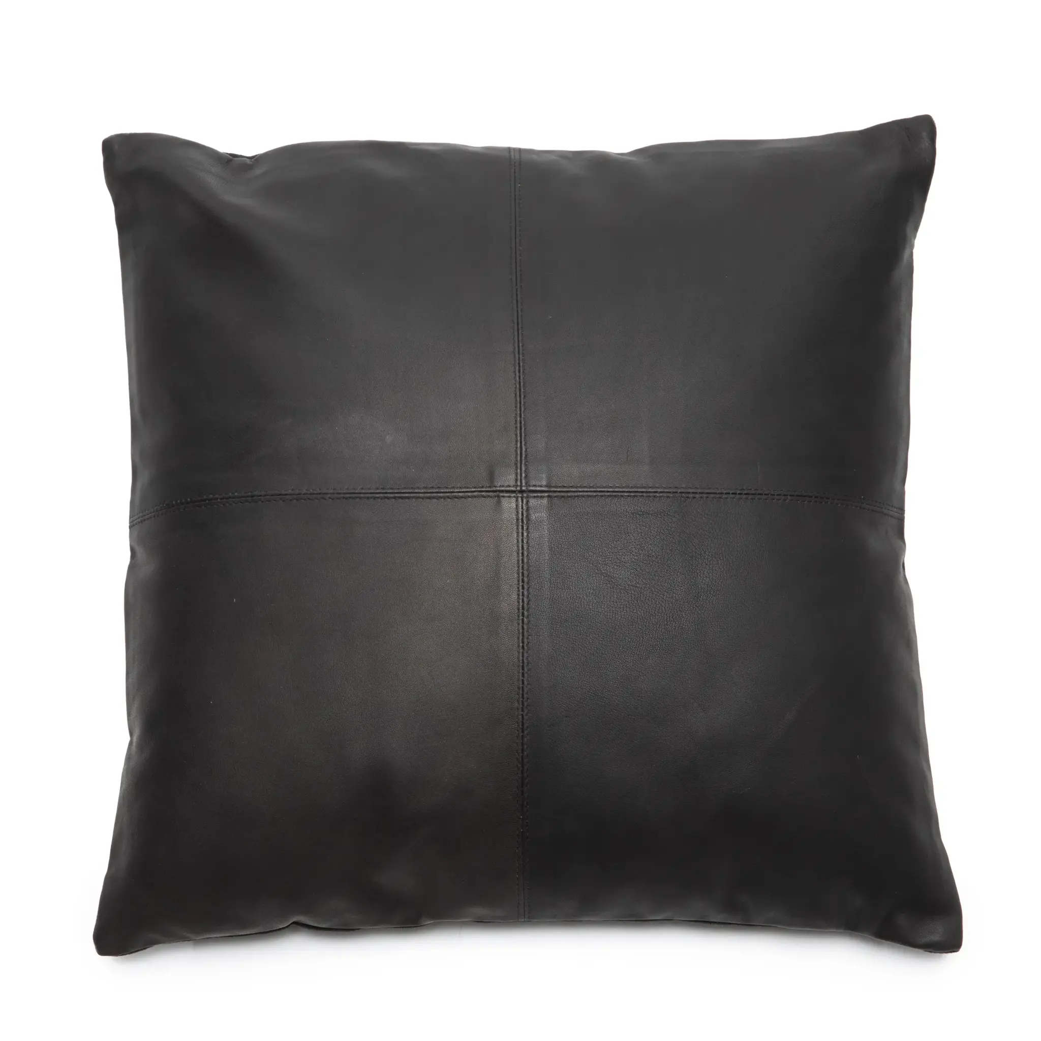 Verteiliger Kissenbezug aus Leder – Schwarz – 60 x 60