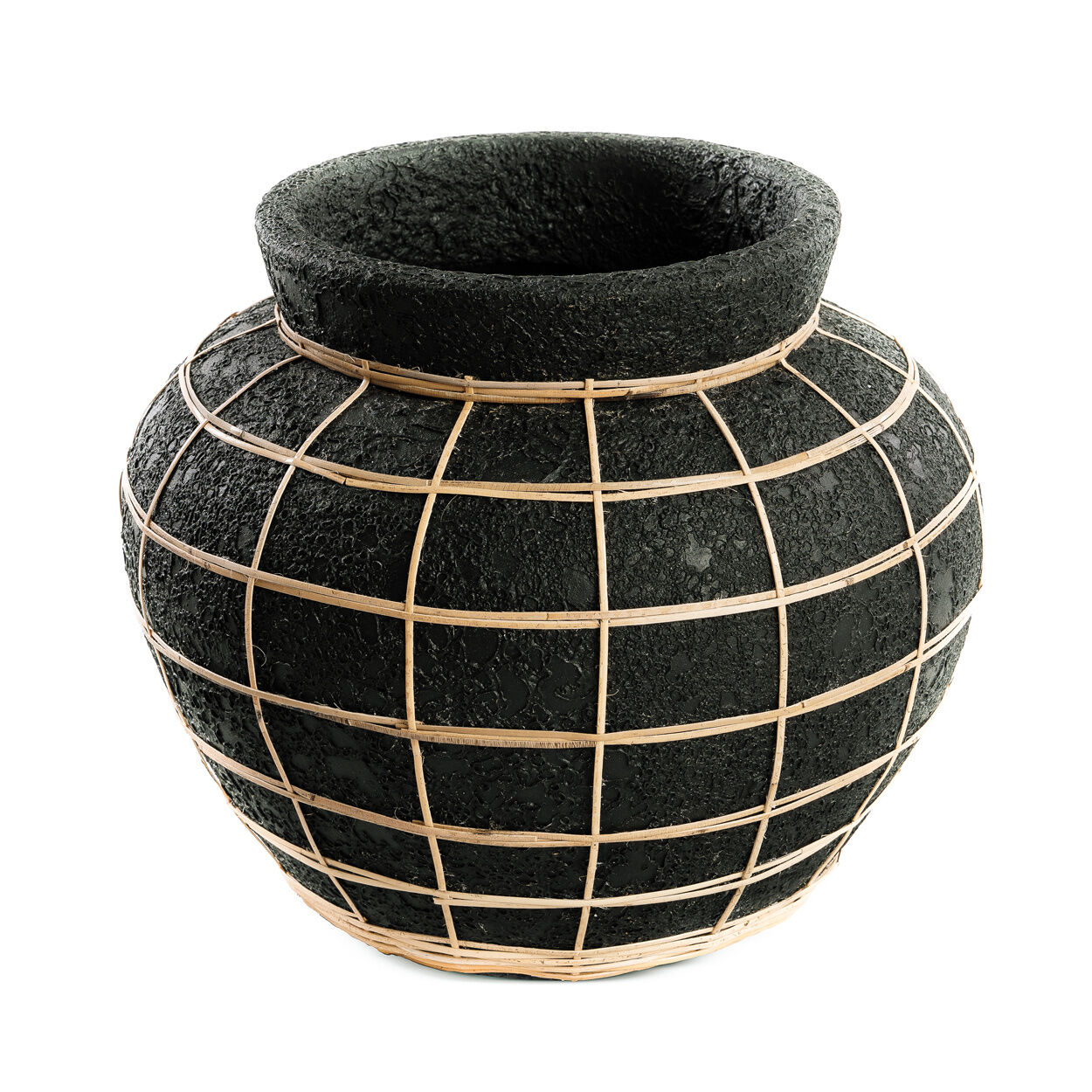 Belly Vase - Schwarz Natur - L