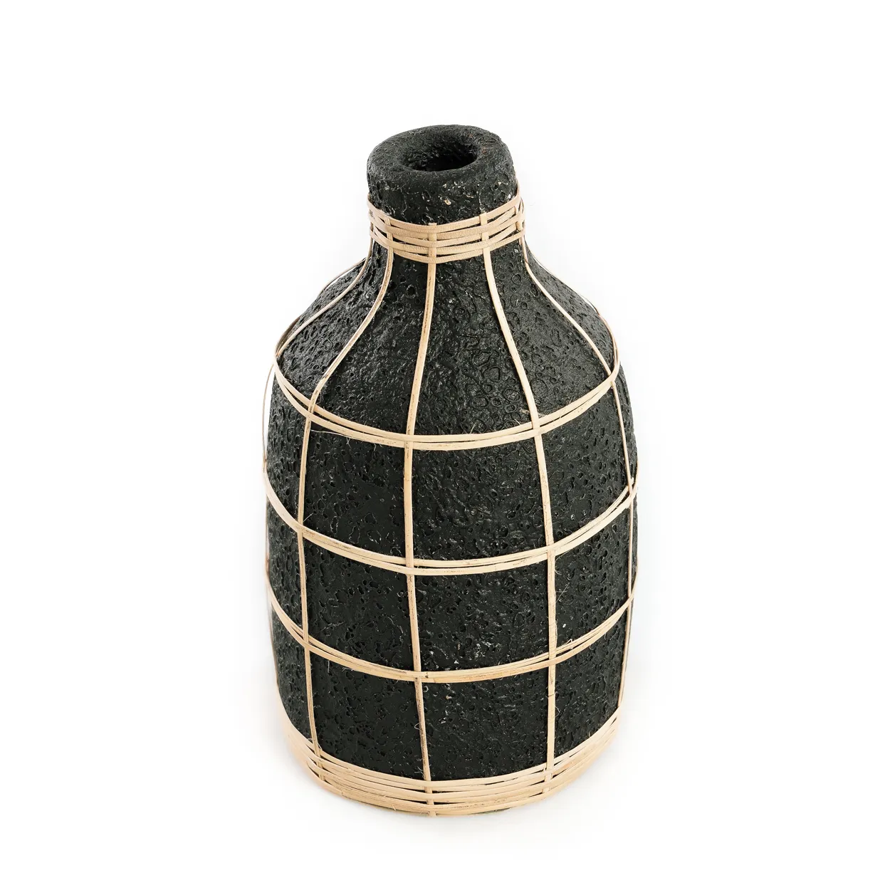 Whoopy Vase - Schwarz / Natur - L